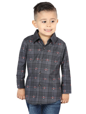 El General Gray/Brown Casual Long - Sleeve Shirt 44742 - BELLEZA'S - El General Gray/Brown Casual Long - Sleeve Shirt 44742 - NIÑO - 04474201
