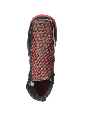 El General Men’s Ankle Boots with Zipper - Black/Red Petatillo Leather 45402 - BELLEZA'S - El General Men’s Ankle Boots with Zipper - Black/Red Petatillo Leather 45402 - CABALLERO - 04540201
