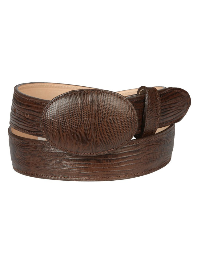 El General Men’s Cowboy Belt Imitation Lizard Leather - Brown 44678 - BELLEZA'S - El General Men’s Cowboy Belt Imitation Lizard Leather - Brown 44678 - CABALLERO - 04467801