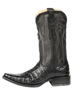 El General Men's Exotic Caiman Belly Cowboy Boots - Black 45078 - BELLEZA'S - El General Men's Exotic Caiman Belly Cowboy Boots - Black 45078 - CABALLERO - 04507801