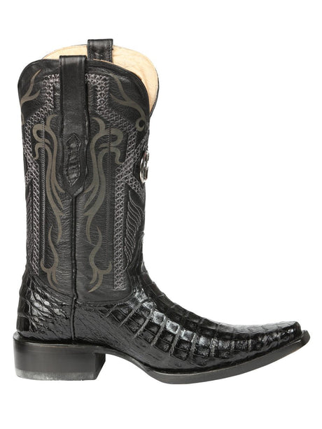 El General Men's Exotic Caiman Belly Cowboy Boots - Black 45078 - BELLEZA'S - El General Men's Exotic Caiman Belly Cowboy Boots - Black 45078 - CABALLERO - 04507801
