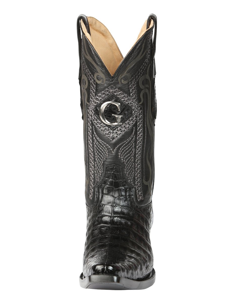 El General Men's Exotic Caiman Belly Cowboy Boots - Black 45078 - BELLEZA'S - El General Men's Exotic Caiman Belly Cowboy Boots - Black 45078 - CABALLERO - 04507801