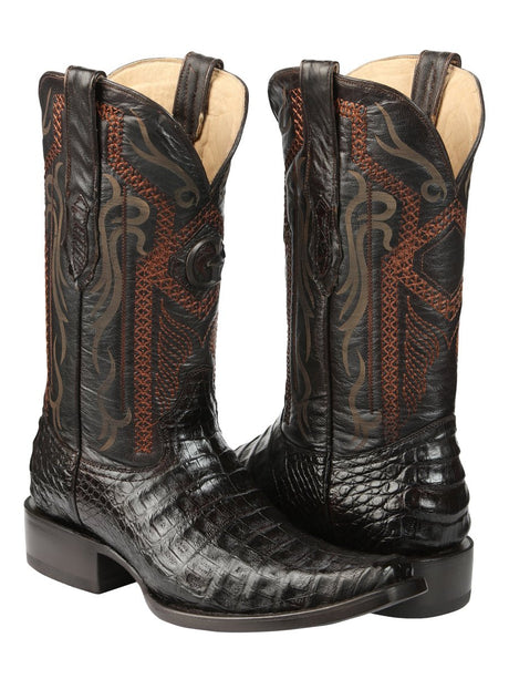 El General Men's Exotic Caiman Belly Cowboy Boots - Brown 45079 - BELLEZA'S - El General Men's Exotic Caiman Belly Cowboy Boots - Brown 45079 - CABALLERO - 04507901
