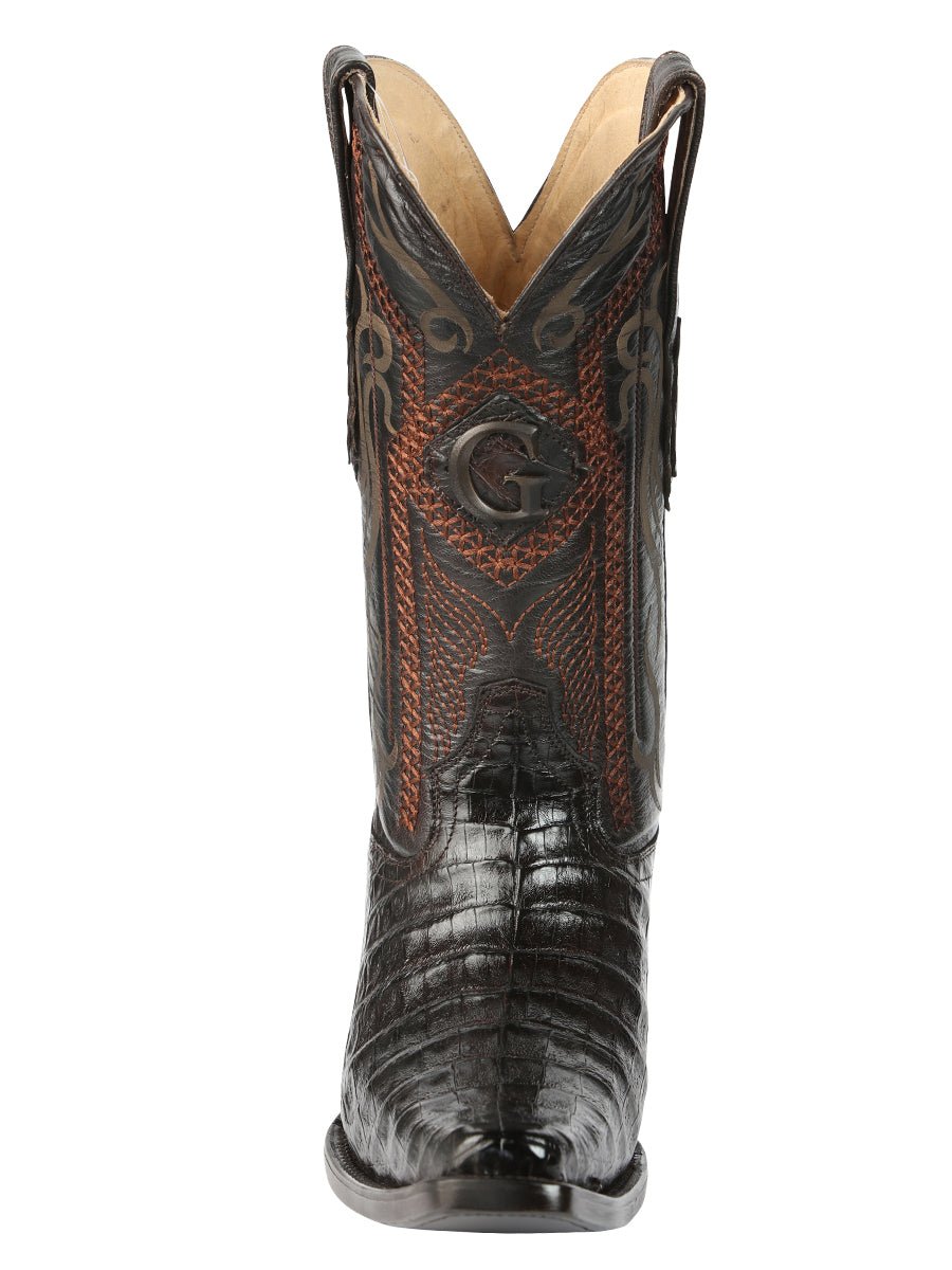 El General Men's Exotic Caiman Belly Cowboy Boots - Brown 45079 - BELLEZA'S - El General Men's Exotic Caiman Belly Cowboy Boots - Brown 45079 - CABALLERO - 04507901