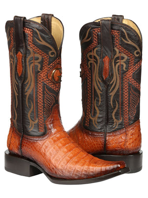 El General Men's Exotic Caiman Belly Cowboy Boots - Cognac 45080 - BELLEZA'S - El General Men's Exotic Caiman Belly Cowboy Boots - Cognac 45080 - CABALLERO - 04508001