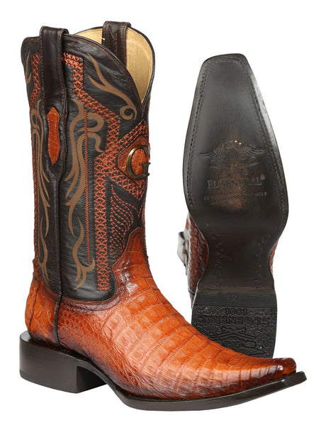 El General Men's Exotic Caiman Belly Cowboy Boots - Cognac 45080 - BELLEZA'S - El General Men's Exotic Caiman Belly Cowboy Boots - Cognac 45080 - CABALLERO - 04508001