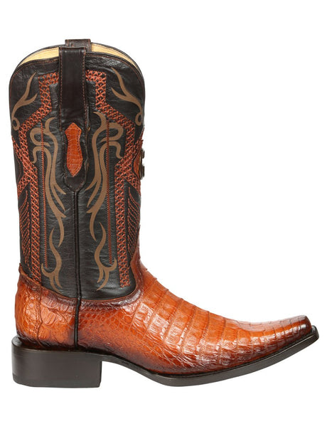 El General Men's Exotic Caiman Belly Cowboy Boots - Cognac 45080 - BELLEZA'S - El General Men's Exotic Caiman Belly Cowboy Boots - Cognac 45080 - CABALLERO - 04508001