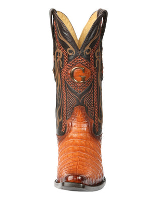 El General Men's Exotic Caiman Belly Cowboy Boots - Cognac 45080 - BELLEZA'S - El General Men's Exotic Caiman Belly Cowboy Boots - Cognac 45080 - CABALLERO - 04508001