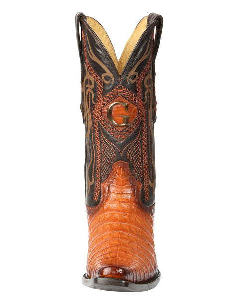 El General Men's Exotic Caiman Belly Cowboy Boots - Cognac 45080 - BELLEZA'S - El General Men's Exotic Caiman Belly Cowboy Boots - Cognac 45080 - CABALLERO - 04508001