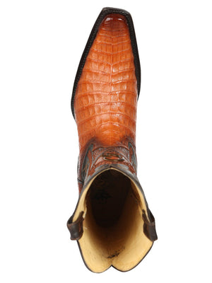 El General Men's Exotic Caiman Belly Cowboy Boots - Cognac 45080 - BELLEZA'S - El General Men's Exotic Caiman Belly Cowboy Boots - Cognac 45080 - CABALLERO - 04508001