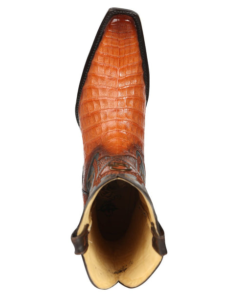 El General Men's Exotic Caiman Belly Cowboy Boots - Cognac 45080 - BELLEZA'S - El General Men's Exotic Caiman Belly Cowboy Boots - Cognac 45080 - CABALLERO - 04508001