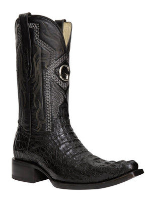 El General Men's Exotic Caiman Nuca Cowboy Boots - Black 45081 - BELLEZA'S - El General Men's Exotic Caiman Nuca Cowboy Boots - Black 45081 - CABALLERO - 04508101