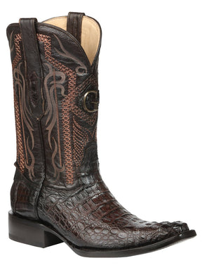 El General Men's Exotic Caiman Nuca Cowboy Boots - Brown 45082 - BELLEZA'S - El General Men's Exotic Caiman Nuca Cowboy Boots - Brown 45082 - CABALLERO - 04508201