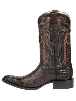 El General Men's Exotic Caiman Nuca Cowboy Boots - Brown 45082 - BELLEZA'S - El General Men's Exotic Caiman Nuca Cowboy Boots - Brown 45082 - CABALLERO - 04508201