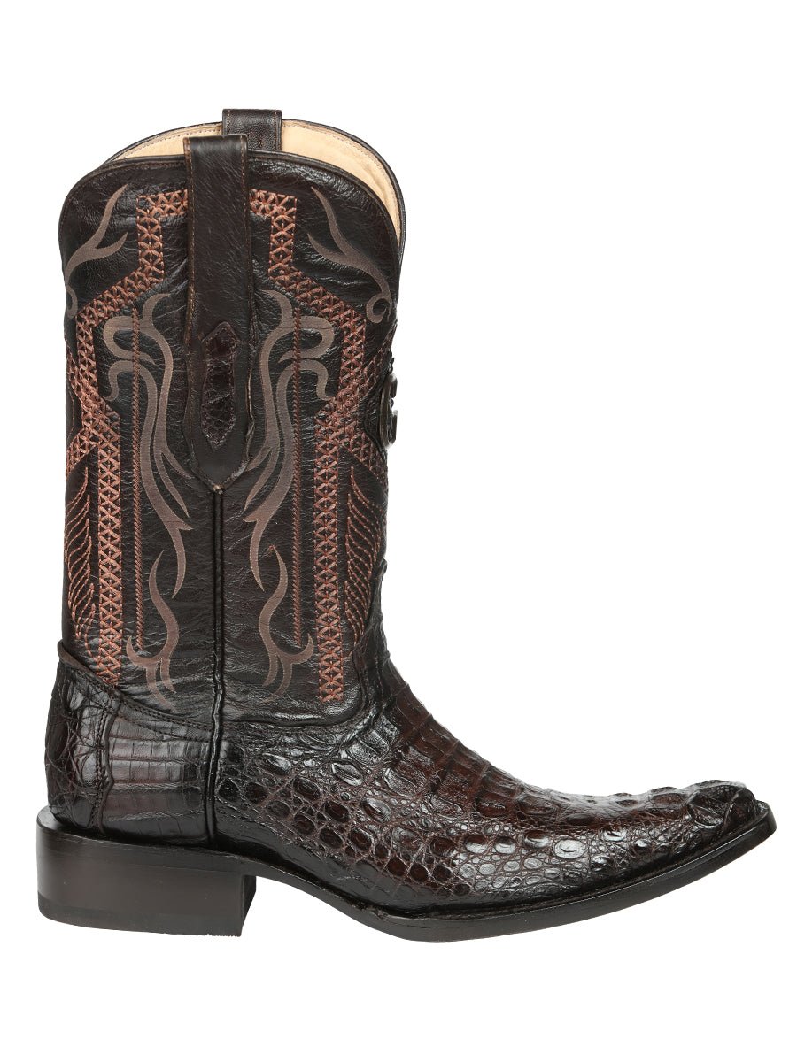 El General Men's Exotic Caiman Nuca Cowboy Boots - Brown 45082 - BELLEZA'S - El General Men's Exotic Caiman Nuca Cowboy Boots - Brown 45082 - CABALLERO - 04508201