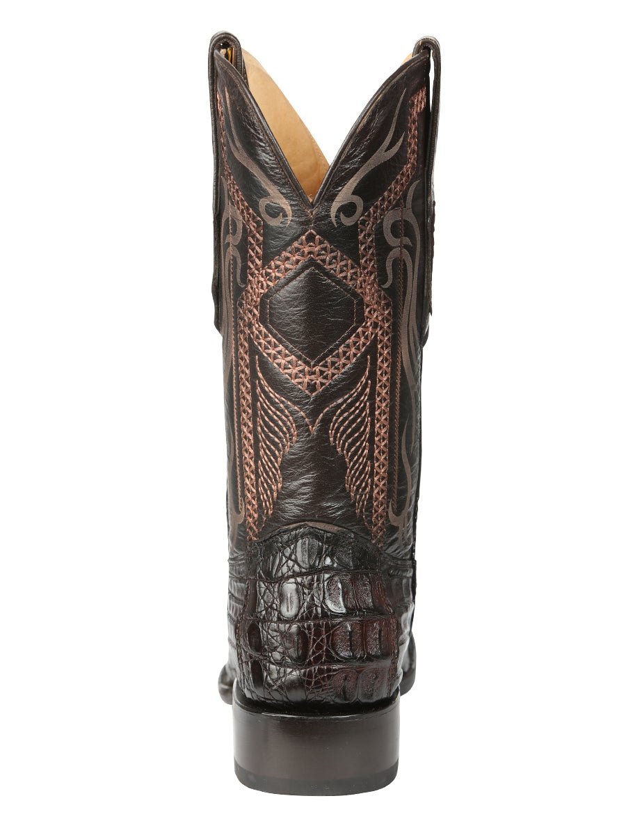 El General Men's Exotic Caiman Nuca Cowboy Boots - Brown 45082 - BELLEZA'S - El General Men's Exotic Caiman Nuca Cowboy Boots - Brown 45082 - CABALLERO - 04508201