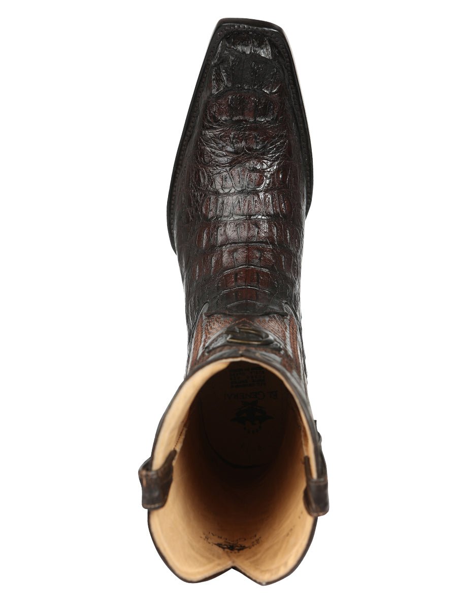 El General Men's Exotic Caiman Nuca Cowboy Boots - Brown 45082 - BELLEZA'S - El General Men's Exotic Caiman Nuca Cowboy Boots - Brown 45082 - CABALLERO - 04508201