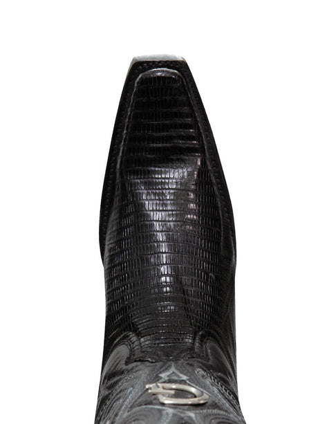 El General Men's Exotic Lizard Cowboy Boots - Black 45072 - BELLEZA'S - El General Men's Exotic Lizard Cowboy Boots - Black 45072 - CABALLERO - 04507201