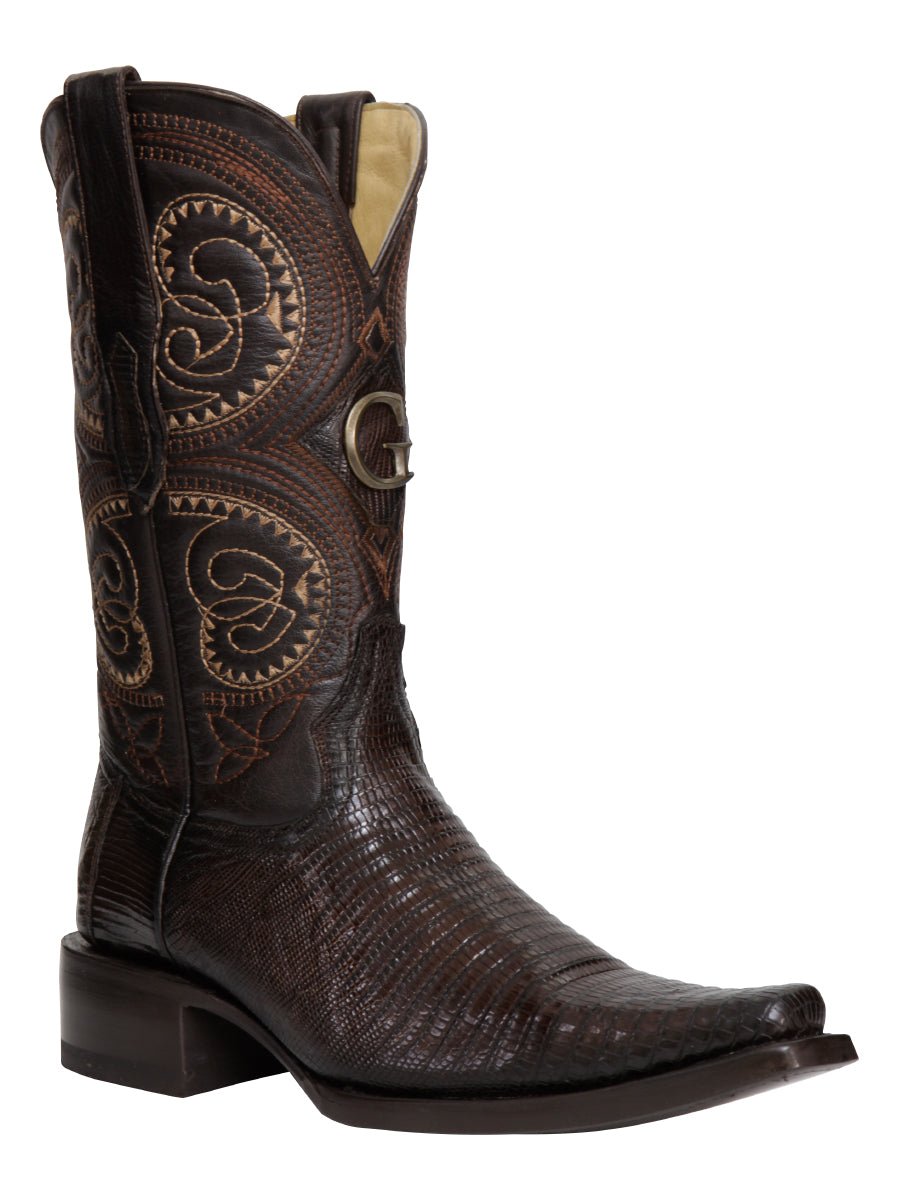 El General Men's Exotic Lizard Cowboy Boots - Brown 45073 - BELLEZA'S - El General Men's Exotic Lizard Cowboy Boots - Brown 45073 - CABALLERO - 04507301