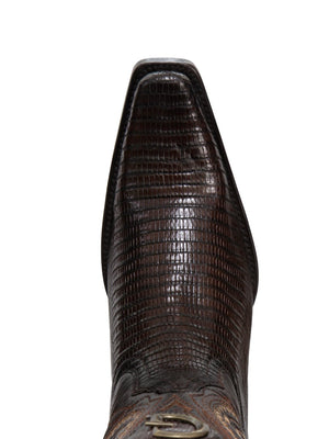 El General Men's Exotic Lizard Cowboy Boots - Brown 45073 - BELLEZA'S - El General Men's Exotic Lizard Cowboy Boots - Brown 45073 - CABALLERO - 04507301