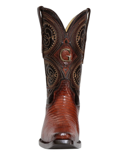 El General Men's Exotic Lizard Cowboy Boots - Cognac 45074 - BELLEZA'S - El General Men's Exotic Lizard Cowboy Boots - Cognac 45074 - CABALLERO - 04507401