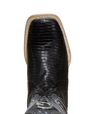 El General Men's Exotic Lizard Rodeo Cowboy Boots - Black 45069 - BELLEZA'S - El General Men's Exotic Lizard Rodeo Cowboy Boots - Black 45069 - CABALLERO - 04506901