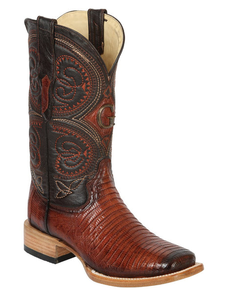 El General Men's Exotic Lizard Rodeo Cowboy Boots - Cognac 45071 - BELLEZA'S - El General Men's Exotic Lizard Rodeo Cowboy Boots - Cognac 45071 - CABALLERO - 04507101