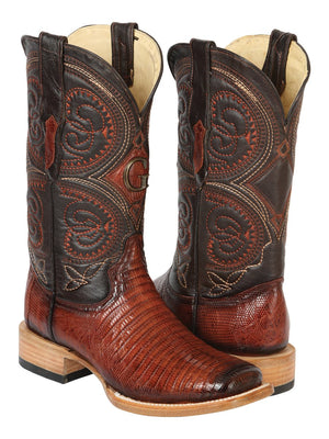 El General Men's Exotic Lizard Rodeo Cowboy Boots - Cognac 45071 - BELLEZA'S - El General Men's Exotic Lizard Rodeo Cowboy Boots - Cognac 45071 - CABALLERO - 04507101