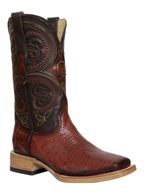 El General Men's Exotic Lizard Rodeo Cowboy Boots - Cognac 45071 - BELLEZA'S - El General Men's Exotic Lizard Rodeo Cowboy Boots - Cognac 45071 - CABALLERO - 04507101