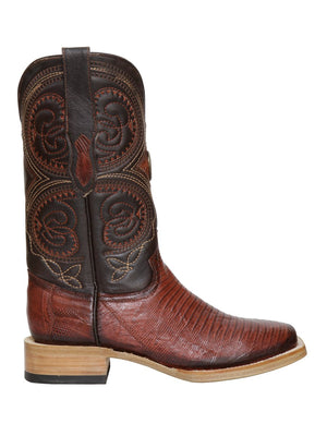 El General Men's Exotic Lizard Rodeo Cowboy Boots - Cognac 45071 - BELLEZA'S - El General Men's Exotic Lizard Rodeo Cowboy Boots - Cognac 45071 - CABALLERO - 04507101