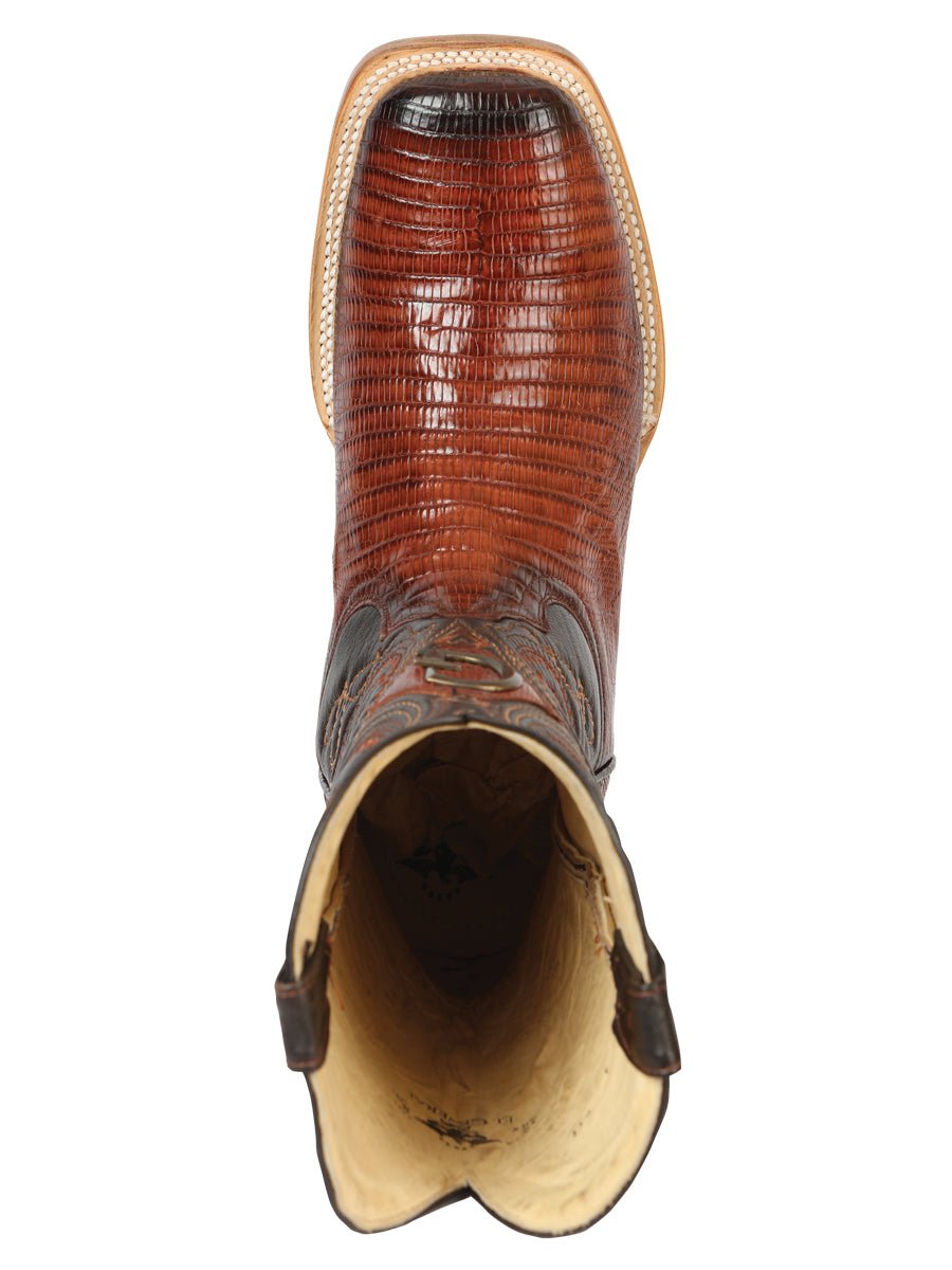 El General Men's Exotic Lizard Rodeo Cowboy Boots - Cognac 45071 - BELLEZA'S - El General Men's Exotic Lizard Rodeo Cowboy Boots - Cognac 45071 - CABALLERO - 04507101