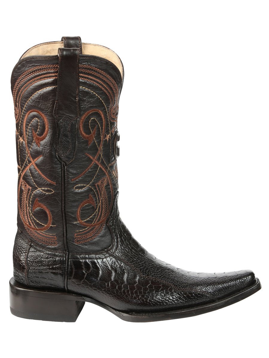 El General Men's Exotic Ostrich Leg Cowboy Boots - Brown 45068 - BELLEZA'S - El General Men's Exotic Ostrich Leg Cowboy Boots - Brown 45068 - CABALLERO - 04506801