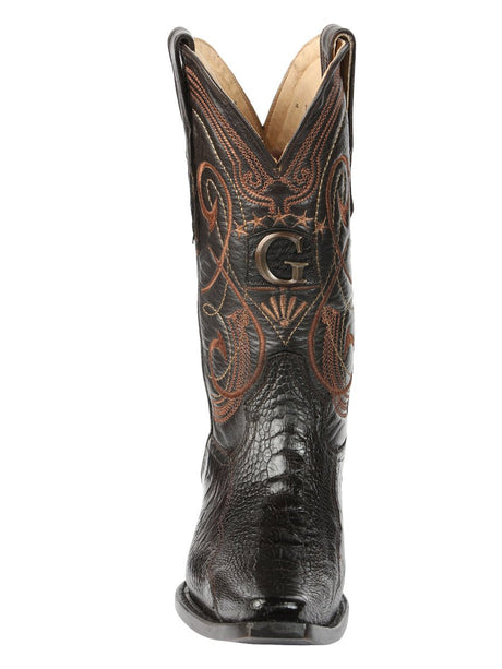 El General Men's Exotic Ostrich Leg Cowboy Boots - Brown 45068 - BELLEZA'S - El General Men's Exotic Ostrich Leg Cowboy Boots - Brown 45068 - CABALLERO - 04506801