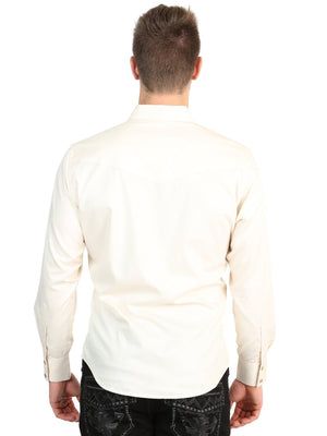 El General Men’s Long Sleeve Western Shirt - Beige Stretch 45617 - BELLEZA'S - El General Men’s Long Sleeve Western Shirt - Beige Stretch 45617 - CABALLERO - 04561701