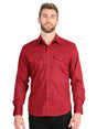 El General Men’s Long Sleeve Western Shirt - Red Stretch 45614 - BELLEZA'S - El General Men’s Long Sleeve Western Shirt - Red Stretch 45614 - CABALLERO - 04561401