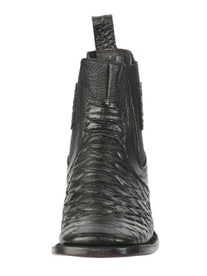 El General Men’s Python Imitation Black Ankle Boots 45093 - BELLEZA'S - El General Men’s Python Imitation Black Ankle Boots 45093 - CABALLERO - 04509301