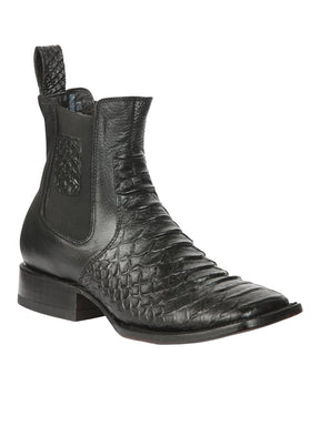 El General Men’s Python Imitation Black Ankle Boots 45093 - BELLEZA'S - El General Men’s Python Imitation Black Ankle Boots 45093 - CABALLERO - 04509301
