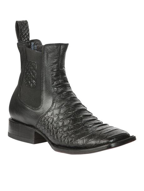 El General Men’s Python Imitation Black Ankle Boots 45093 - BELLEZA'S - El General Men’s Python Imitation Black Ankle Boots 45093 - CABALLERO - 04509301