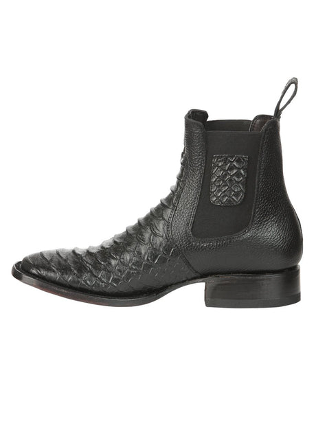 El General Men’s Python Imitation Black Ankle Boots 45093 - BELLEZA'S - El General Men’s Python Imitation Black Ankle Boots 45093 - CABALLERO - 04509301