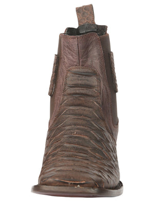 El General Men’s Python Imitation Brown Ankle Boots 45092 - BELLEZA'S - El General Men’s Python Imitation Brown Ankle Boots 45092 - CABALLERO - 04509201