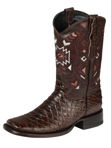 El General Men’s Python Imitation Rodeo Boots - Brown 45095 - BELLEZA'S - El General Men’s Python Imitation Rodeo Boots - Brown 45095 - CABALLERO - 04509501