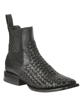 El General Men’s Rodeo Black Petatillo Woven Ankle Boots 45181 - BELLEZA'S - El General Men’s Rodeo Black Petatillo Woven Ankle Boots 45181 - CABALLERO - 04518101