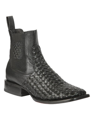 El General Men’s Rodeo Black Petatillo Woven Ankle Boots 45181 - BELLEZA'S - El General Men’s Rodeo Black Petatillo Woven Ankle Boots 45181 - CABALLERO - 04518101