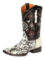 El General Men’s Rodeo Boot - White & Brown Crazy Cowhide Leather 44862 - BELLEZA'S - El General Men’s Rodeo Boot - White & Brown Crazy Cowhide Leather 44862 - CABALLERO - 04486201