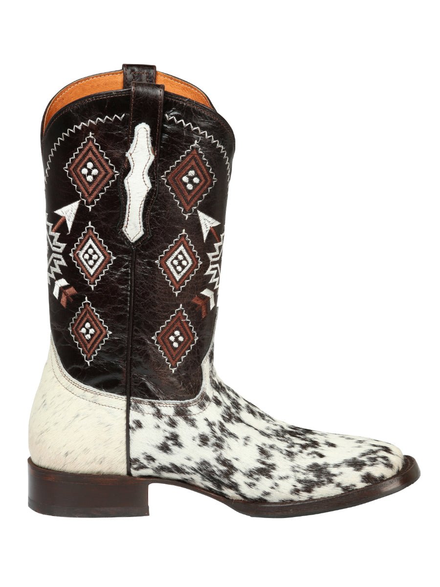 El General Men’s Rodeo Boot - White & Brown Crazy Cowhide Leather 44862 - BELLEZA'S - El General Men’s Rodeo Boot - White & Brown Crazy Cowhide Leather 44862 - CABALLERO - 04486201
