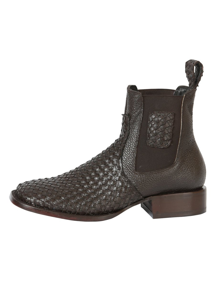 El General Men’s Rodeo Brown Petatillo Woven Ankle Boots 45177 - BELLEZA'S - El General Men’s Rodeo Brown Petatillo Woven Ankle Boots 45177 - CABALLERO - 04517701