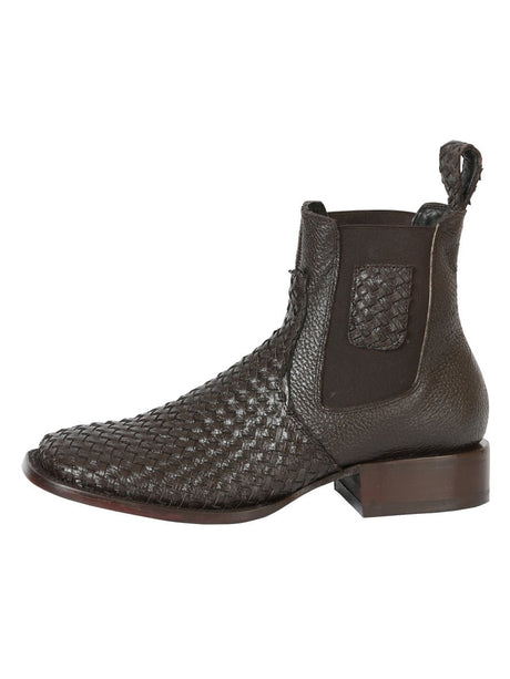 El General Men’s Rodeo Brown Petatillo Woven Ankle Boots 45177 - BELLEZA'S - El General Men’s Rodeo Brown Petatillo Woven Ankle Boots 45177 - CABALLERO - 04517701
