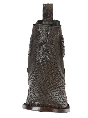 El General Men’s Rodeo Brown Petatillo Woven Ankle Boots 45177 - BELLEZA'S - El General Men’s Rodeo Brown Petatillo Woven Ankle Boots 45177 - CABALLERO - 04517701