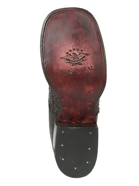 El General Men’s Rodeo Brown Petatillo Woven Ankle Boots 45177 - BELLEZA'S - El General Men’s Rodeo Brown Petatillo Woven Ankle Boots 45177 - CABALLERO - 04517701
