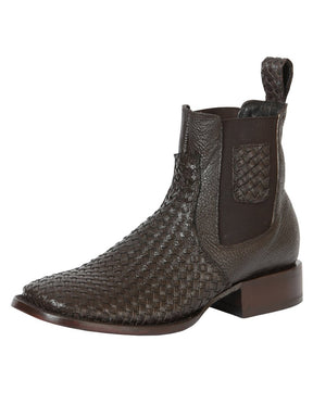 El General Men’s Rodeo Brown Petatillo Woven Ankle Boots 45177 - BELLEZA'S - El General Men’s Rodeo Brown Petatillo Woven Ankle Boots 45177 - CABALLERO - 04517701
